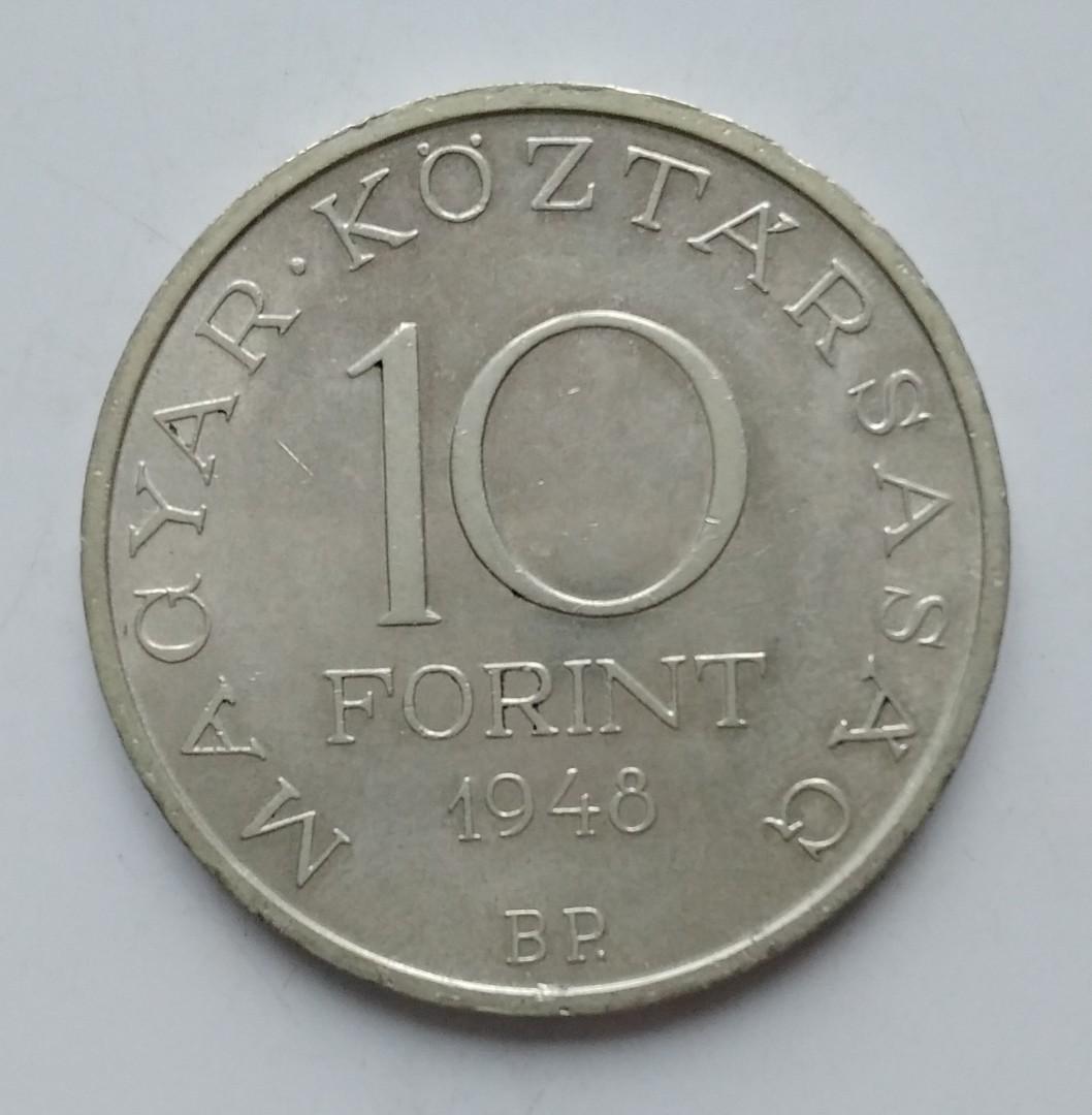 1948年匈牙利共和國10幅林(Forint)紀念銀幣-布達佩斯鑄造, 興趣及遊戲, 收藏品及紀念品, 錢幣- Carousell