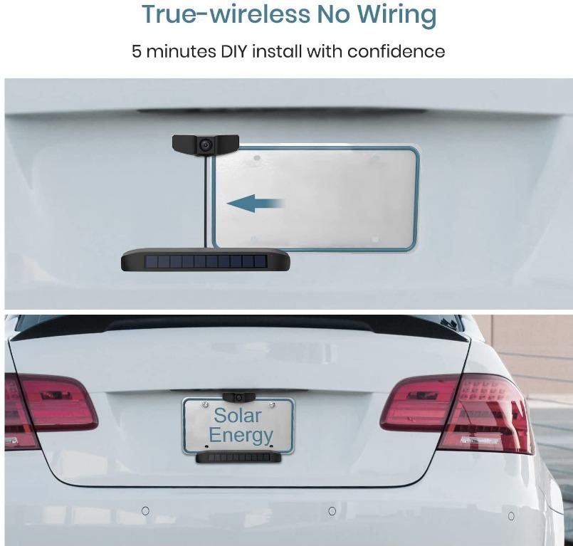 DIY No Wiring No Drilling Install with Digital Wireless Rear View Camera Solar Wireless Backup Camera Universal Bracket for Most Vehicle BOSCAM SunGo Pro 