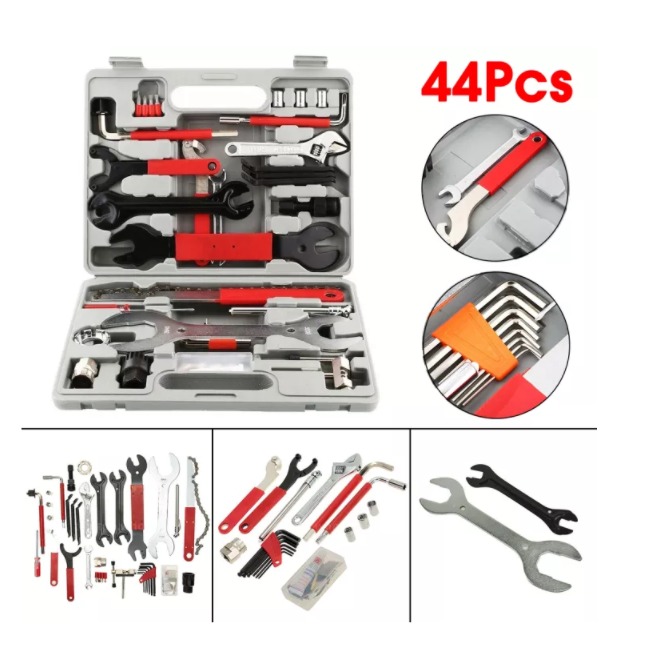 44PCS Professional Complete Bike Repair Tools Tool Kit Set Home Mechanic Cycling 