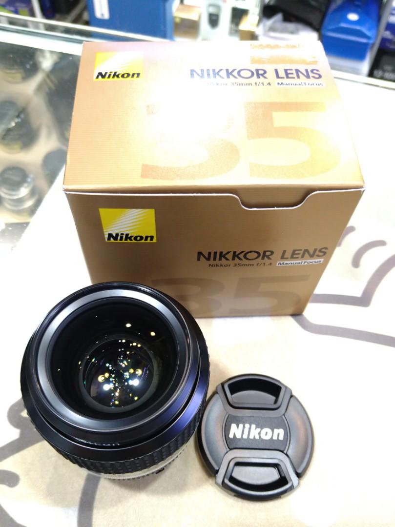 接近全新Nikon AI-S 35mm F1.4, 攝影器材, 鏡頭及裝備- Carousell
