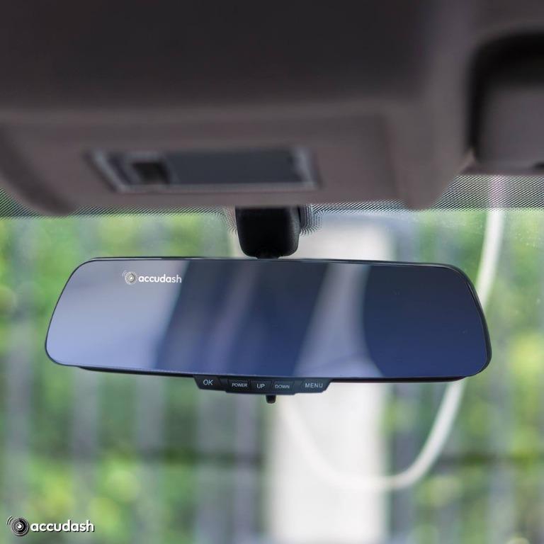 Accudash Dual Mirror Car Camera (Real 1080p + Real 720p) + FREE 16GB