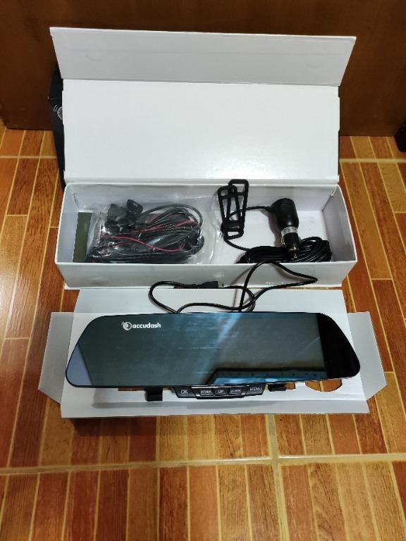 Accudash Dual Mirror Car Camera (Real 1080p + Real 720p) + FREE 16GB