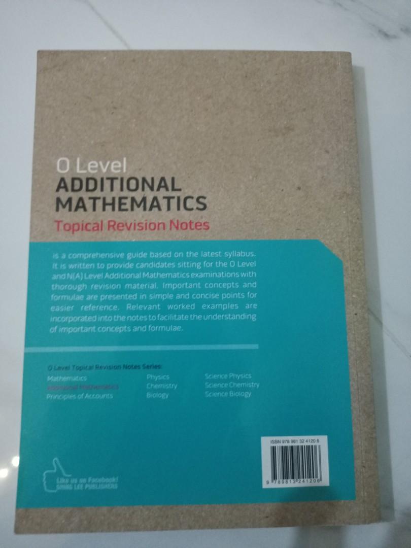 Additional Mathematics (A-Math) Revision notes., Hobbies & Toys, Books ...