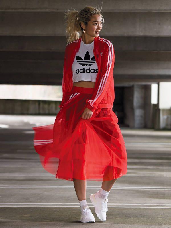 Adidas tulle midi skirt top
