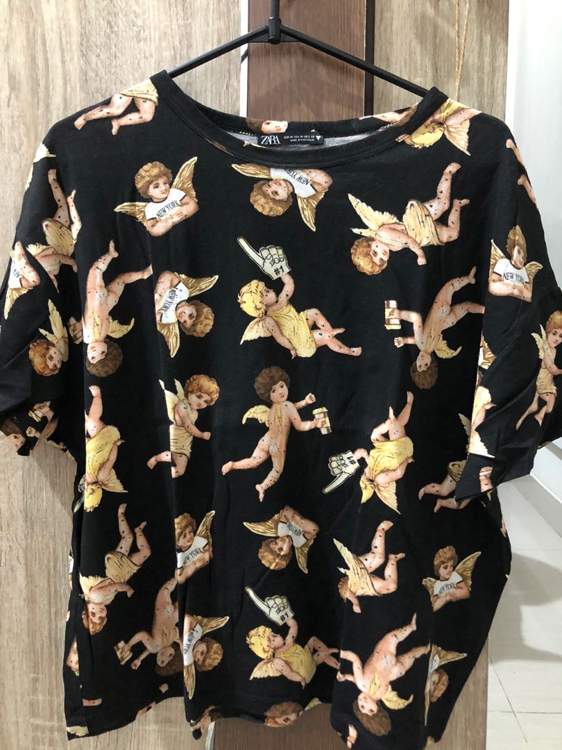 Angel T-shirt Kaos Zara, Fesyen Wanita 