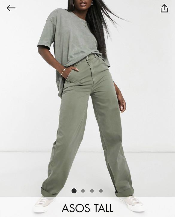 ASOS wide leg sage green trousers 