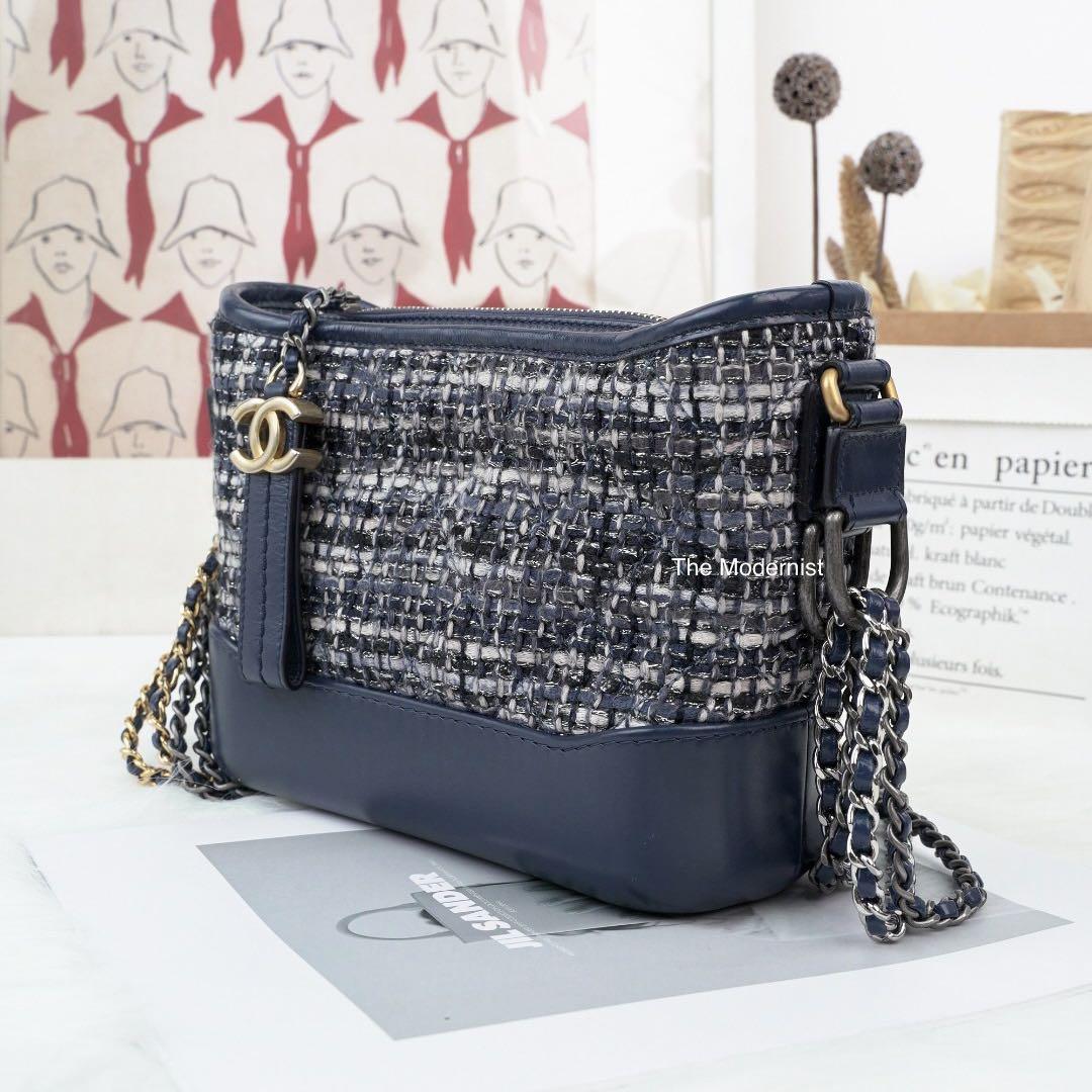 Authentic Chanel Tweed Small Gabrielle Hobo BagNavy Blue, Luxury, Bags &  Wallets on Carousell