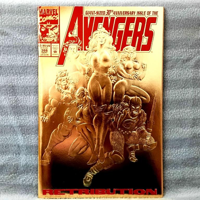 Avengers #366 Marvel September 1993 Gold Foil Embossed Cover VF Comic Book 