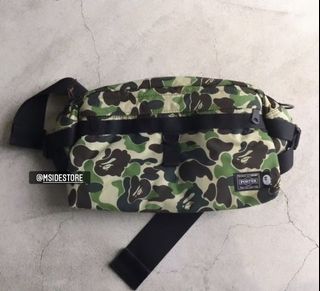 Bathing Ape X Porter Yoshida Japan Green Camo Cross Waist Bag