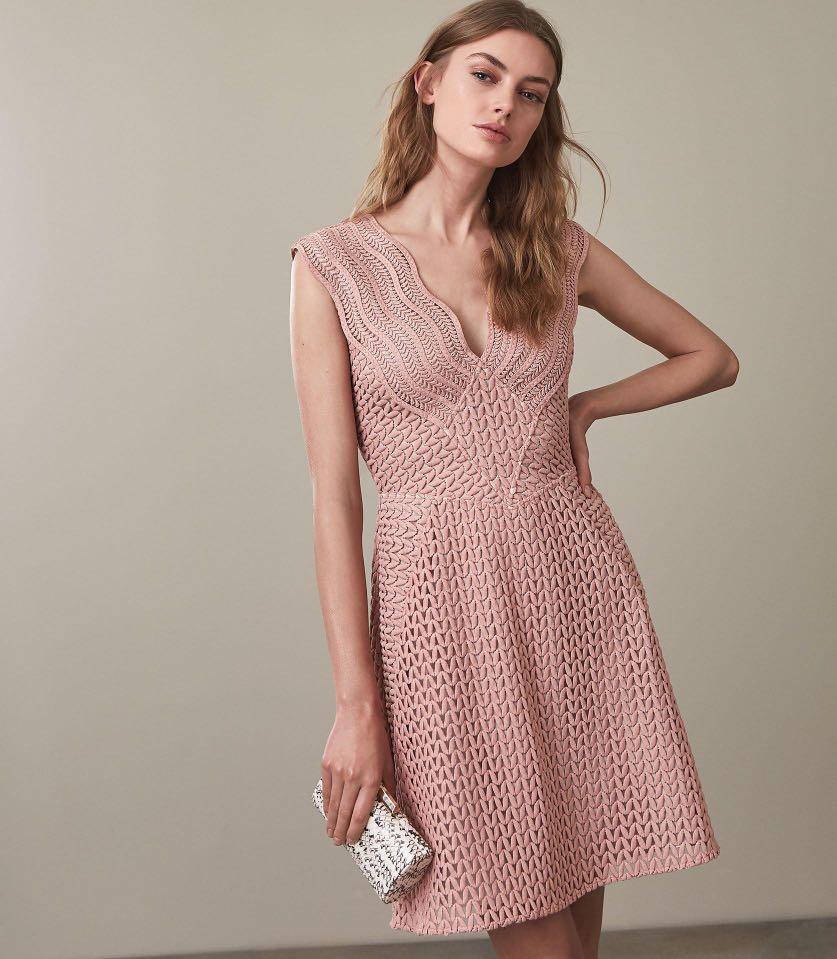 Reiss pink lace dress hotsell