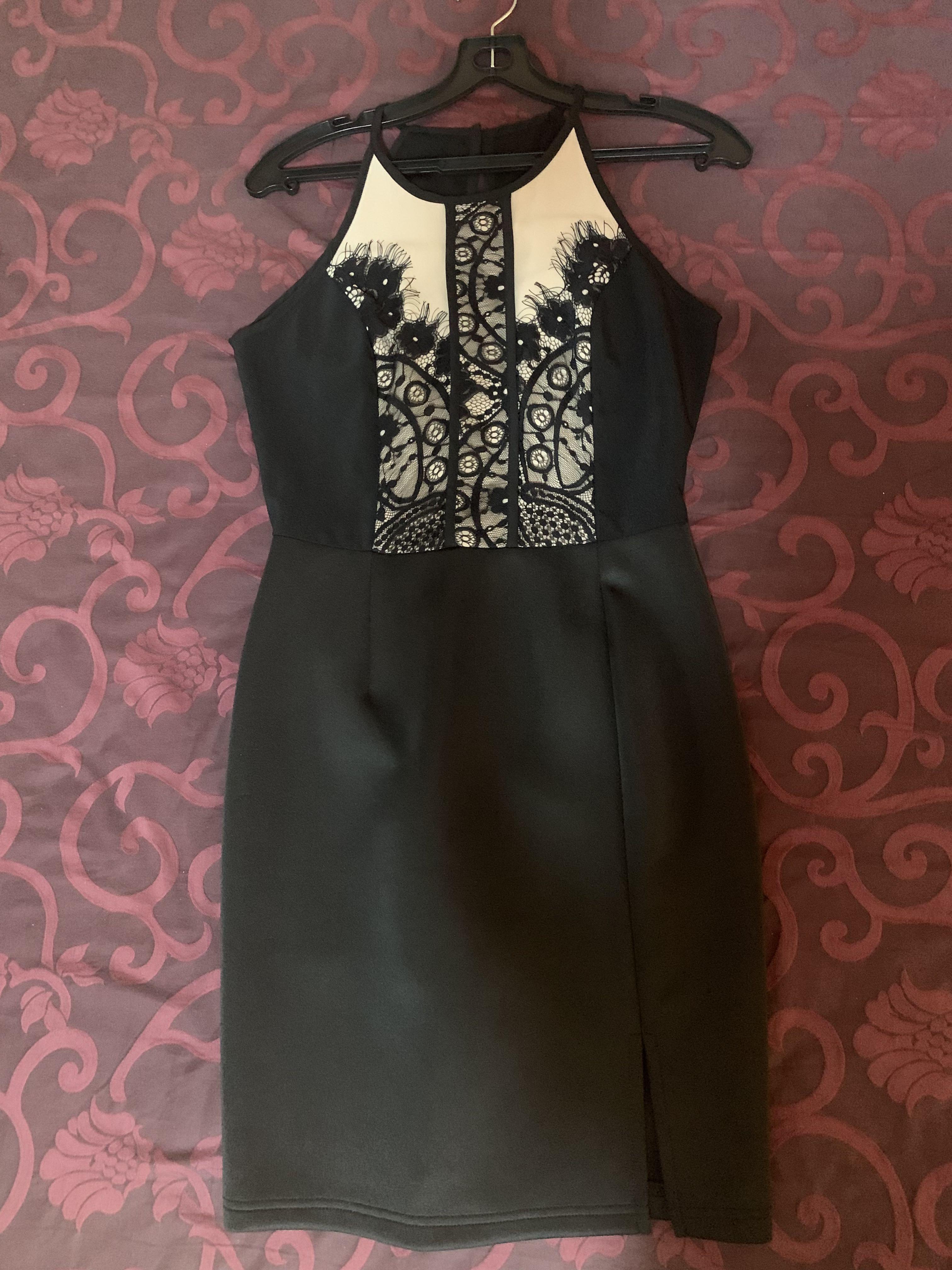 princess polly baby blue dress The Limited Black Beige Lace Fit & Flare Dress 0 main image 1