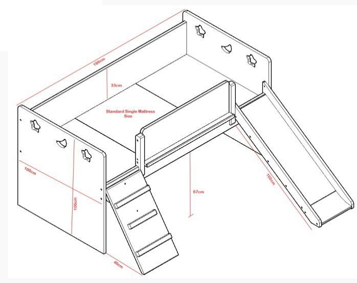 Climb and Slide Toddler Bed (Hopscotch kids) Bnew BED FRAME ONLY, Babies & Kids, Baby Nursery