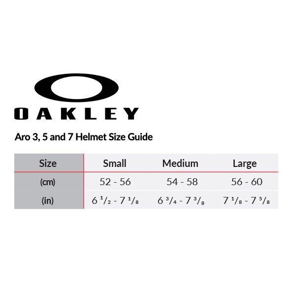 Oakley aro3 size chart best sale