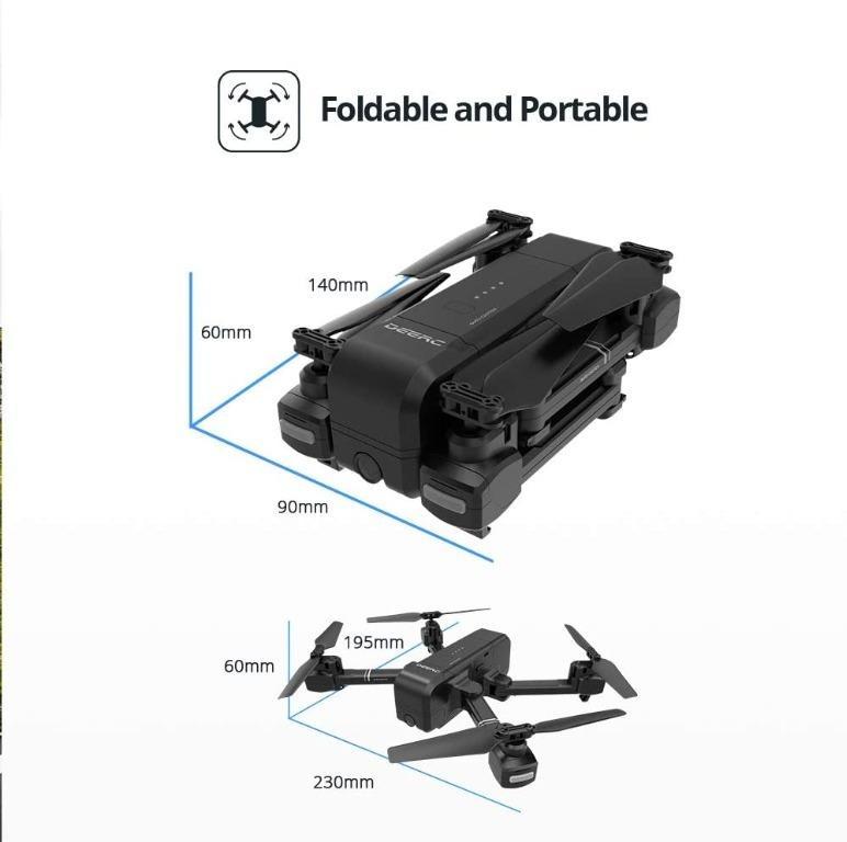DEERC DE25 Drone with Camera 1080P HD Camera Drone FPV Live Video and GPS Auto Return Compact RC Quadcopter for Beginners and Professionals Long
