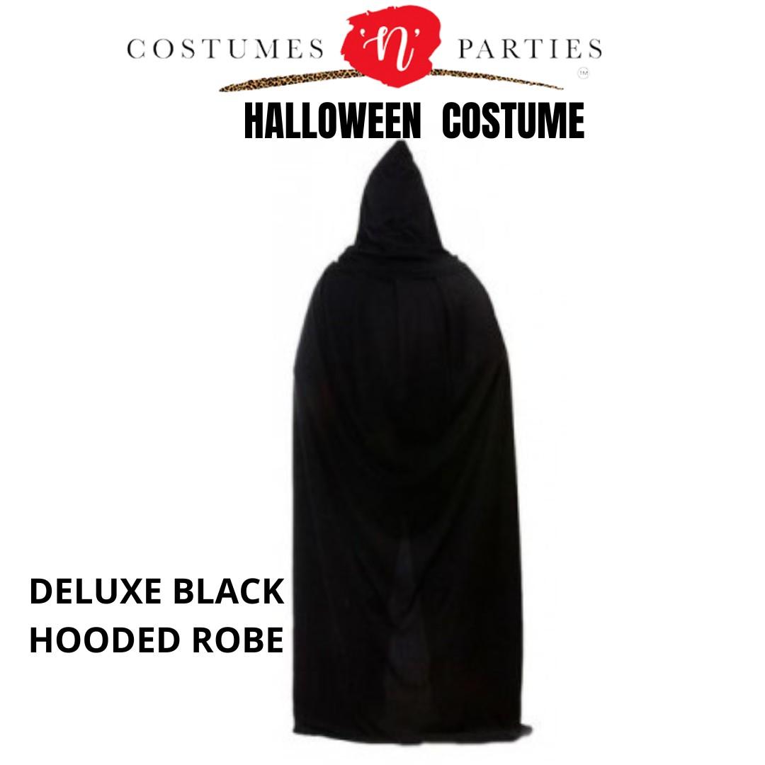 Halloween Black Hooded Robe 2022