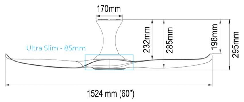 Efenz Hugger DC-Eco Ceiling Fan with Remote (Without Light), Furniture ...