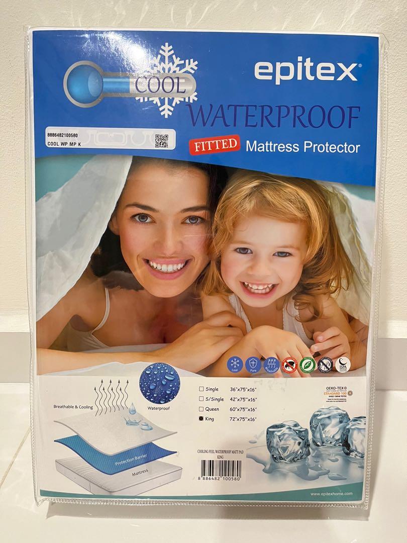Epitex cooling waterproof mattress protector, Furniture & Home Living