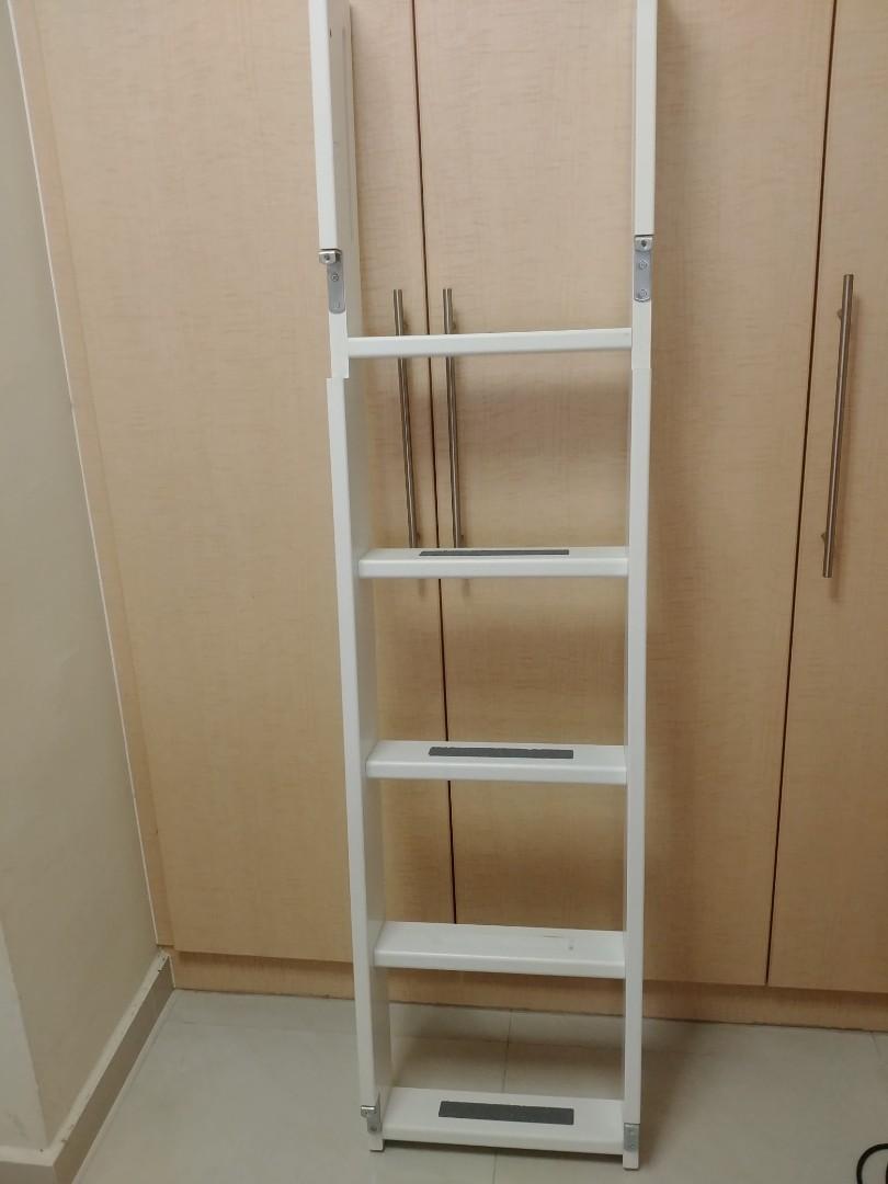 FLEXA WHITE extra height bunk bed ladder with extenders and mint green