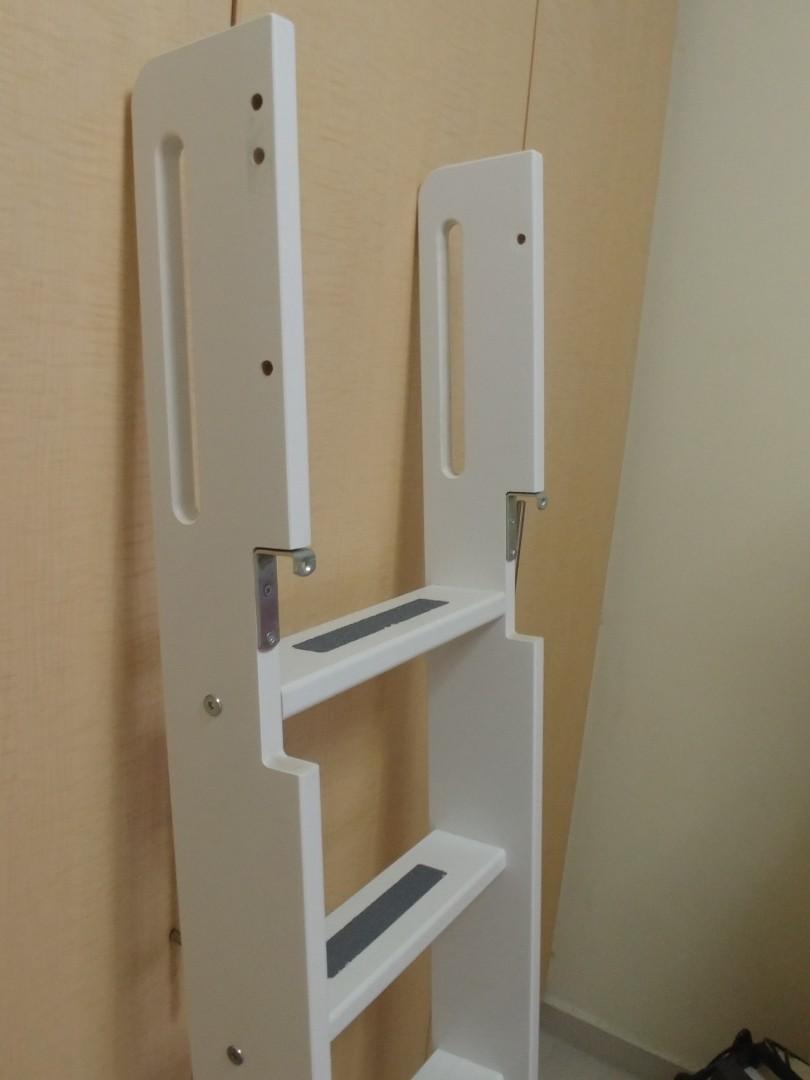 FLEXA WHITE extra height bunk bed ladder with extenders and mint green