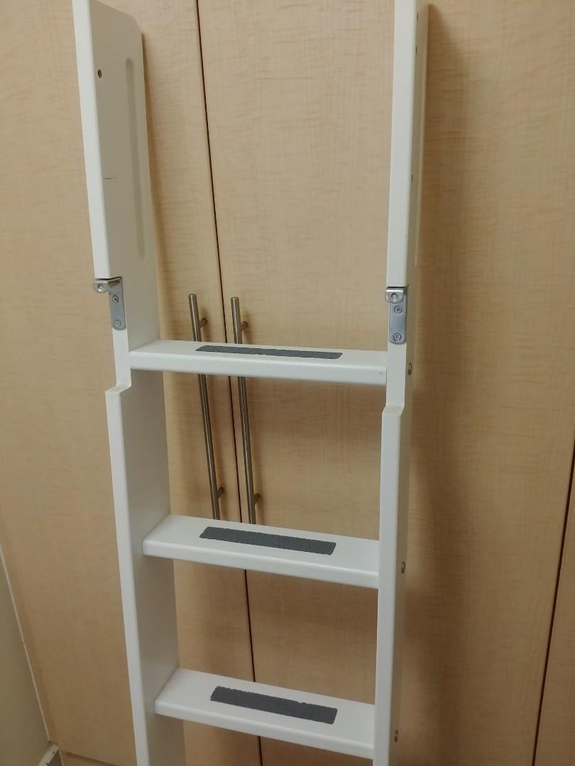 FLEXA WHITE extra height bunk bed ladder with extenders and mint green