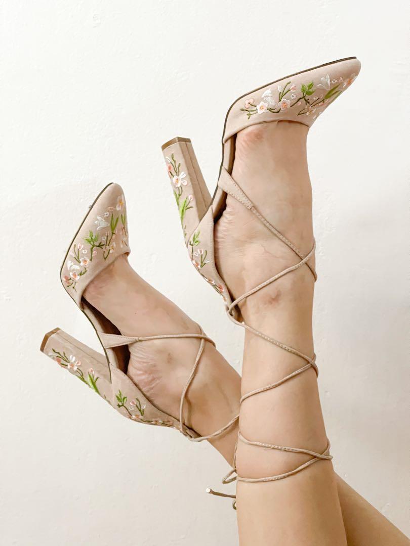 Embroidered heels forever 21 hot sale