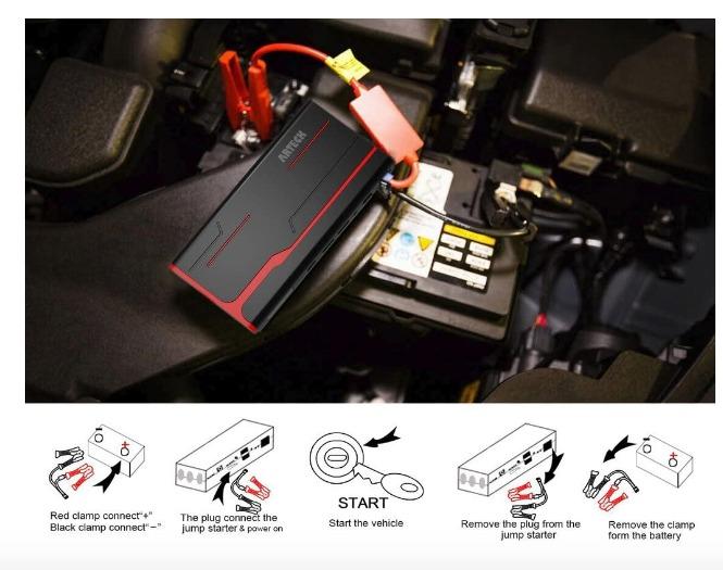 FREE DELIVERY + 1 MONTH WARRANTY) Arteck 800A Peak 18000mAh Car Jump Starter  (up to 7.0