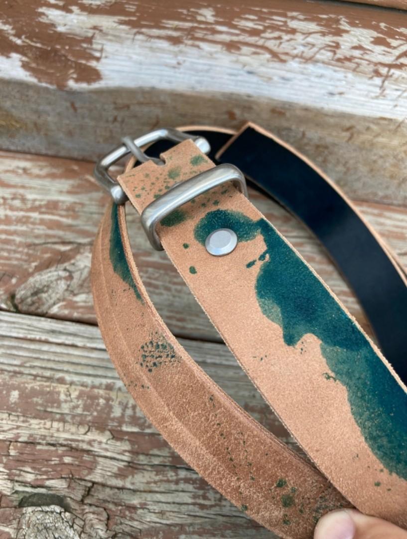 Handmade Horween Roughout Horsehide Leather Belt 11/4", Men's Fashion