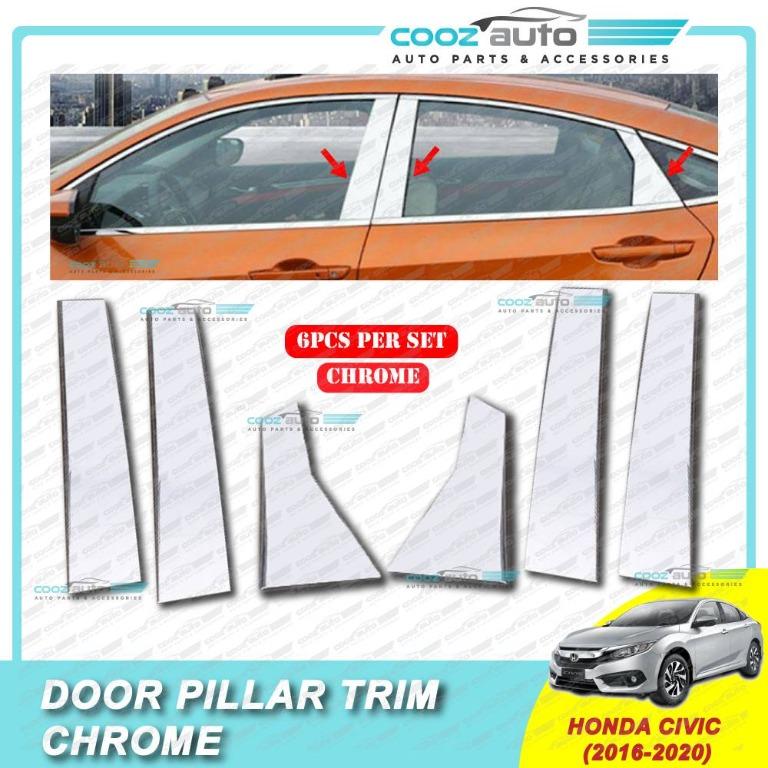 Honda Civic Fc 2016 2020 Chrome Door Window Pillar Trim Cover 6pcs Auto Accessories On Carousell