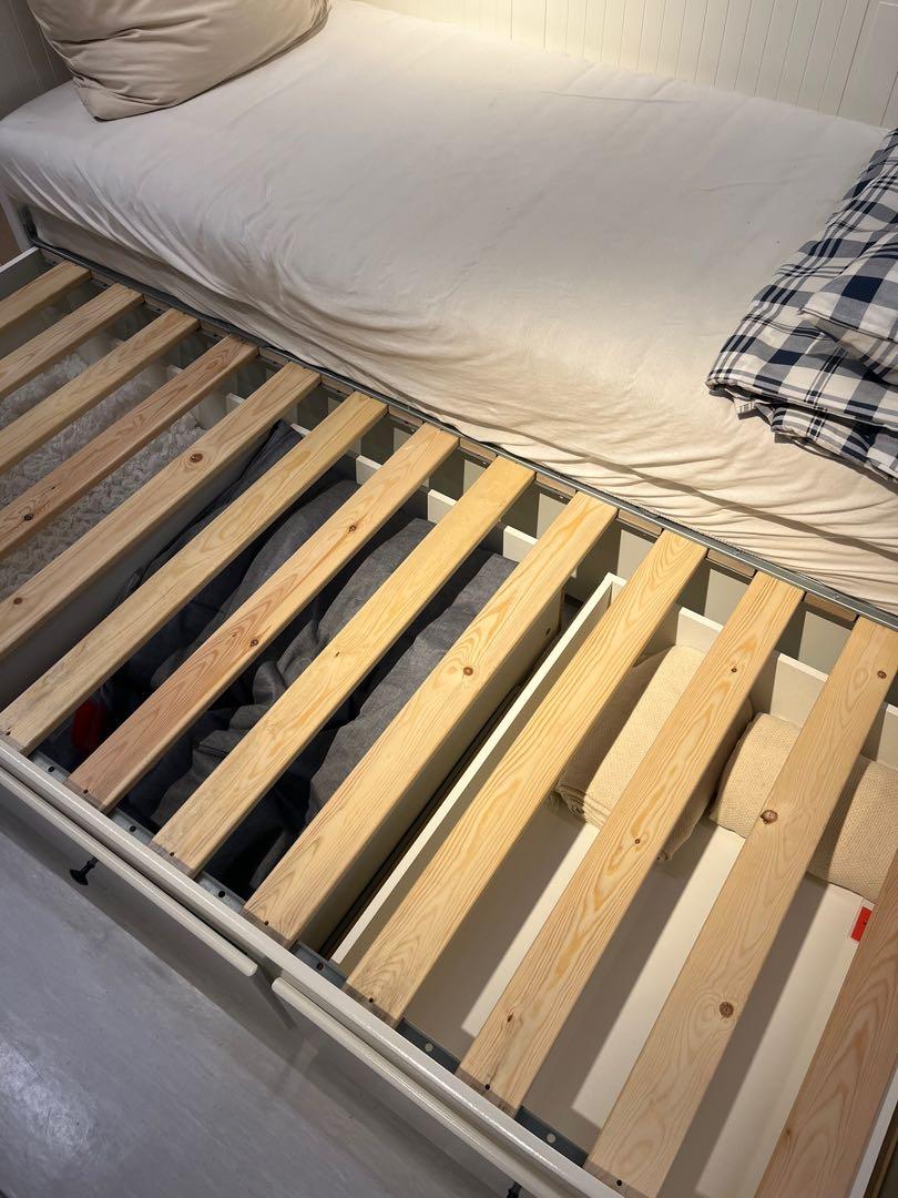 Ikea Hemnes Daybed (queen) with storage and 2 mattresses, Furniture