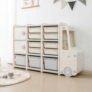 Kids Bus Design Shelves Toy Storage Cabinet 3 sizes