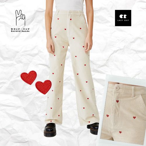 Lazy Oaf Corduroy Heart Pants, Women's 