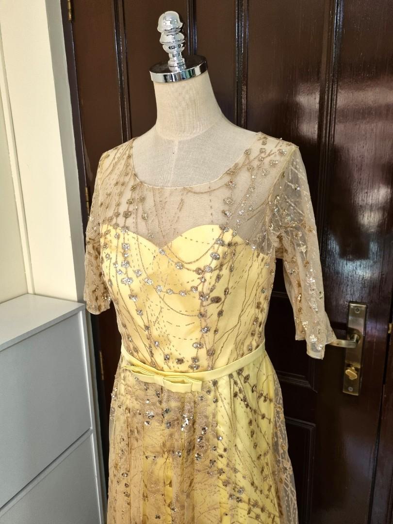 Like New Elegant Yellow Evening Dress Women s Fashion Dresses