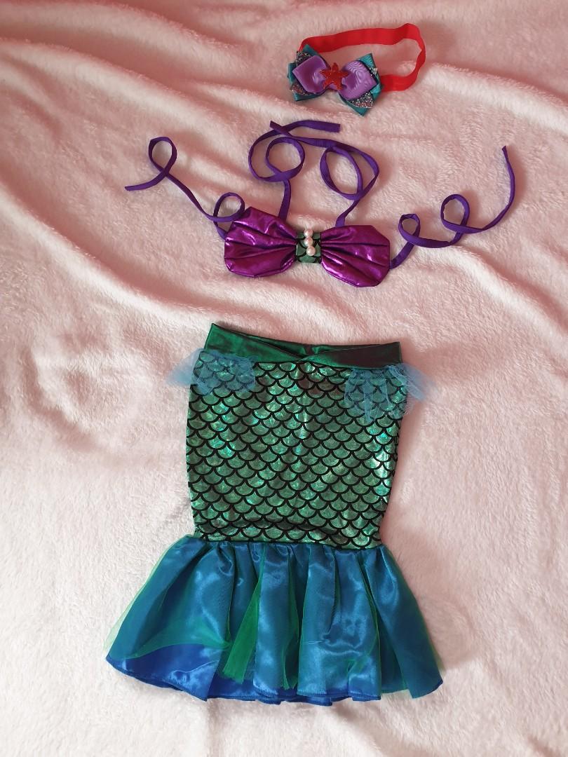 Little mermaid costume with flounder and sebastian plush, Babies & Kids