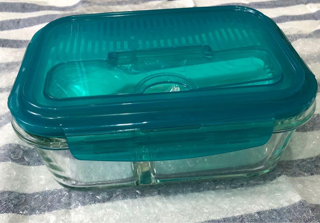 Lock&Lock 3 DIVIDER Glass Lunch Box, Furniture & Home Living, Kitchenware & Tableware, Other
