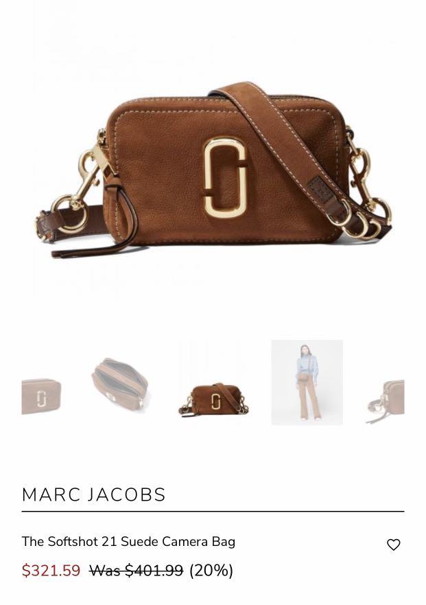 Marc Jacobs Brown The Softshot 21 Suede Camera Bag