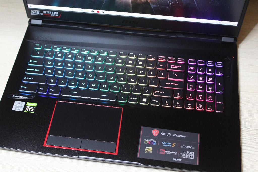 Msi GE75 17.3inch 240Hz nvidia Rtx2070 super i7-10750H Ram 32GB Gaming ...