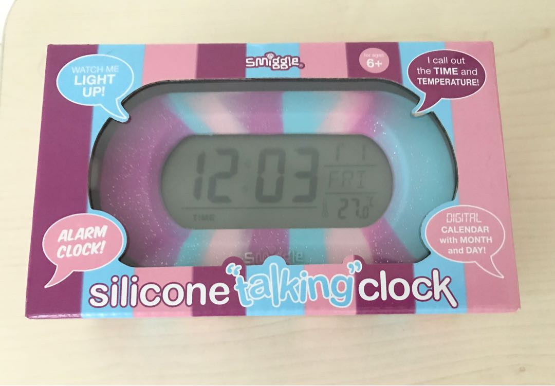 NEW Smiggle Talking Digital Alarm Clock, Babies & Kids, Bathing