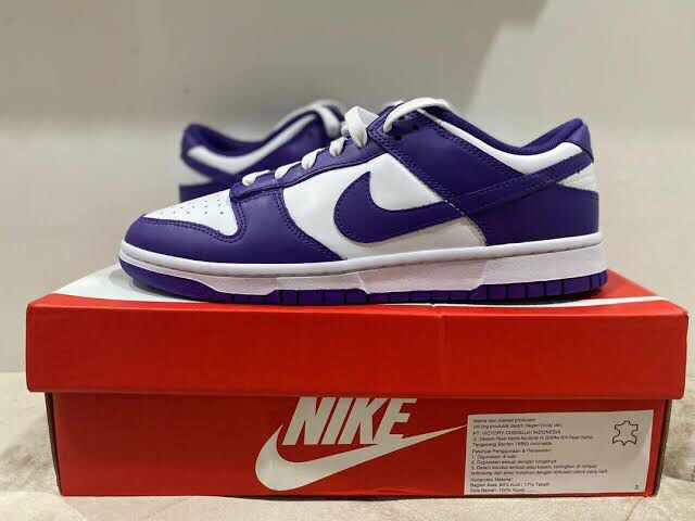 Nike Dunk Court Purple Low Fesyen Pria Sepatu Sneakers di Carousell