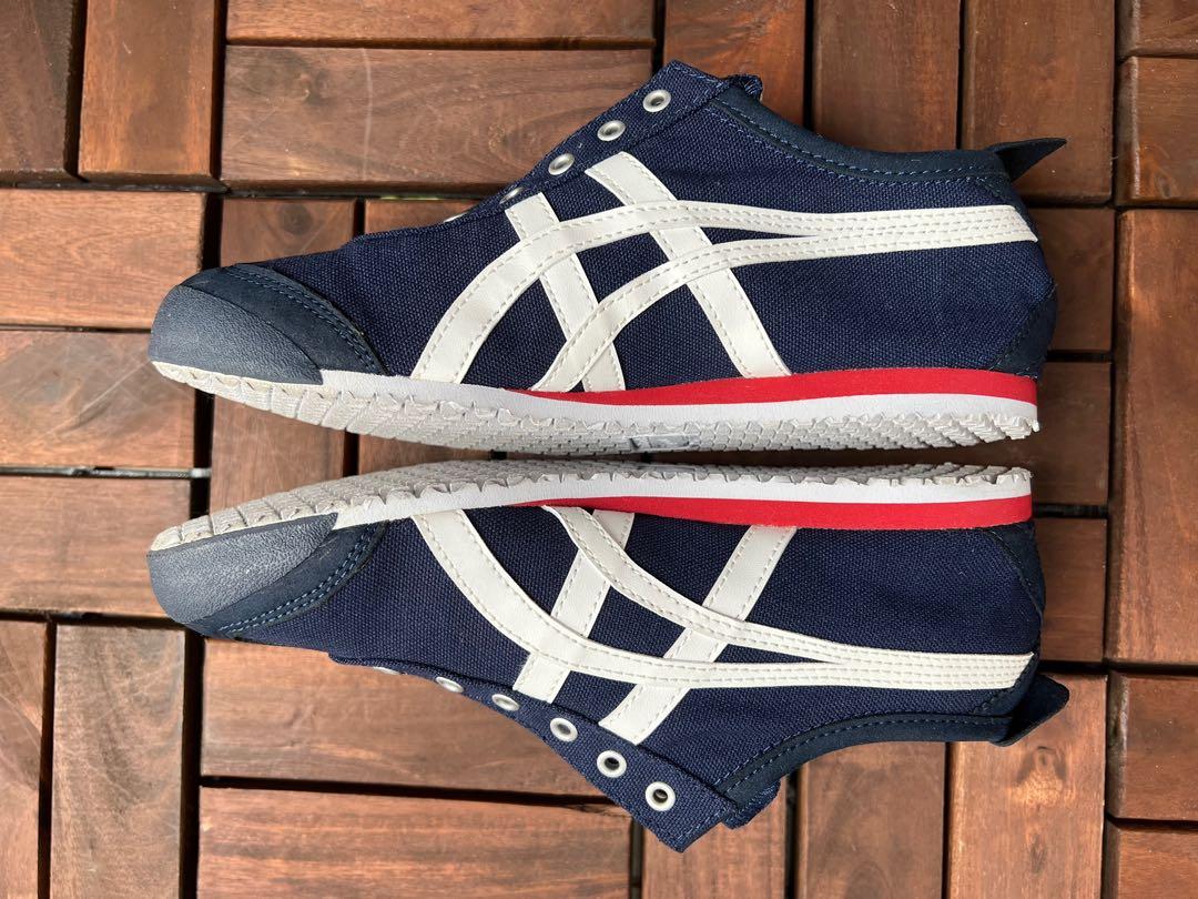 Onitsuka Tiger Mexico 66 Slip-on [Navy/ off white] (Category: Sneakers) located in Singapore. Submitted by thingsz (Listing ID 1142761172, Image 2). Description: - Worn less than 3 times - Condition: 9/10 - RFS: can’t fit. feet expanded after pregnancy - Size: US 5/EU 37.5 / 23.5cm.
