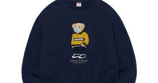 paradise youth club stoned bear black pullover sweater
