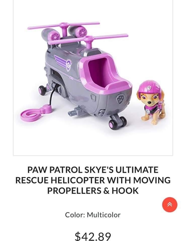 Paw patrol skye's ultimate rescue helicopter with moving propellers sales & hook