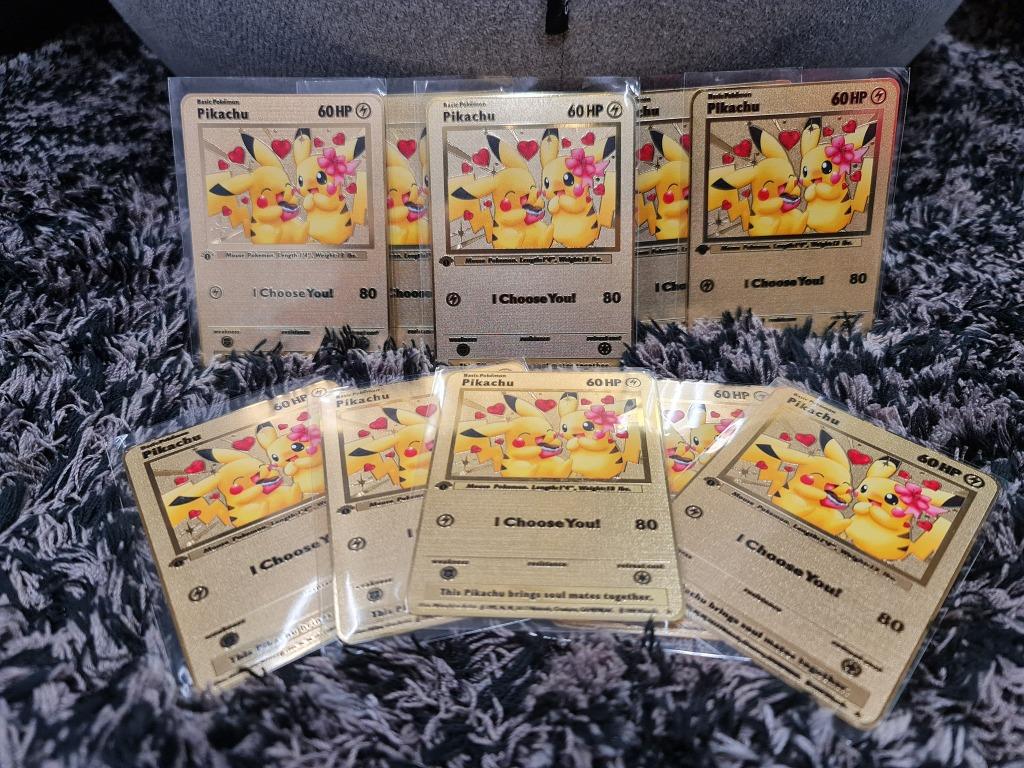Pokemon Gold METAL Custom Card: I Choose You Pikachu & Eevee! An