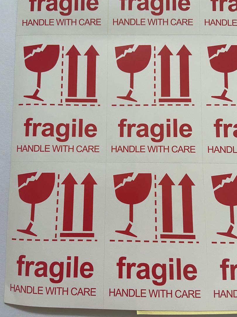 [POST ONLY] Fragile Sticker Handle with Care (White background Red ...