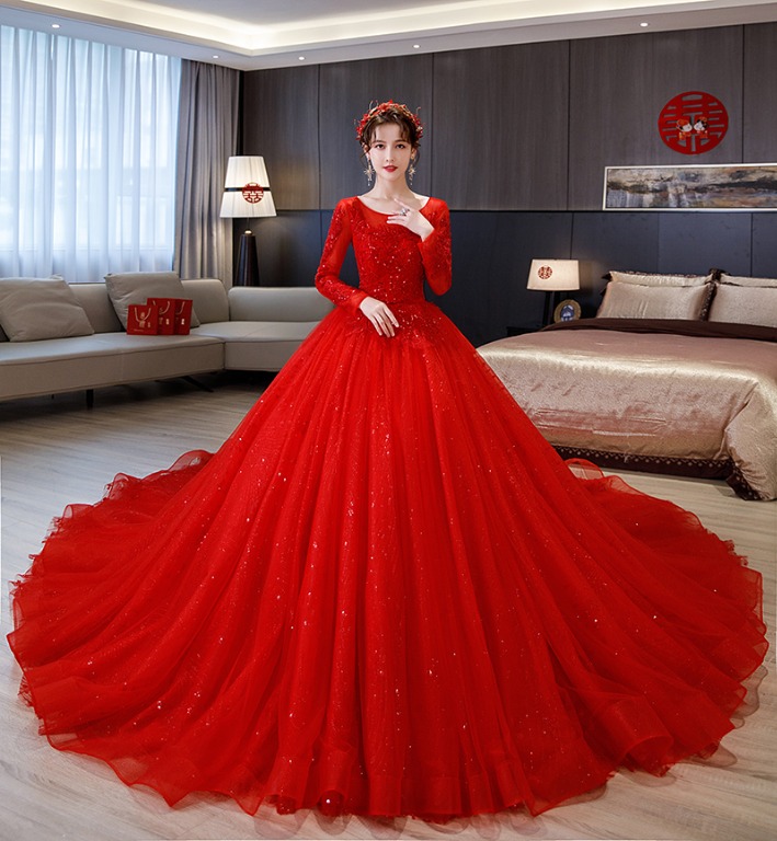Red wedding gowns online cheap