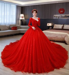 Red sequin discount evening dress