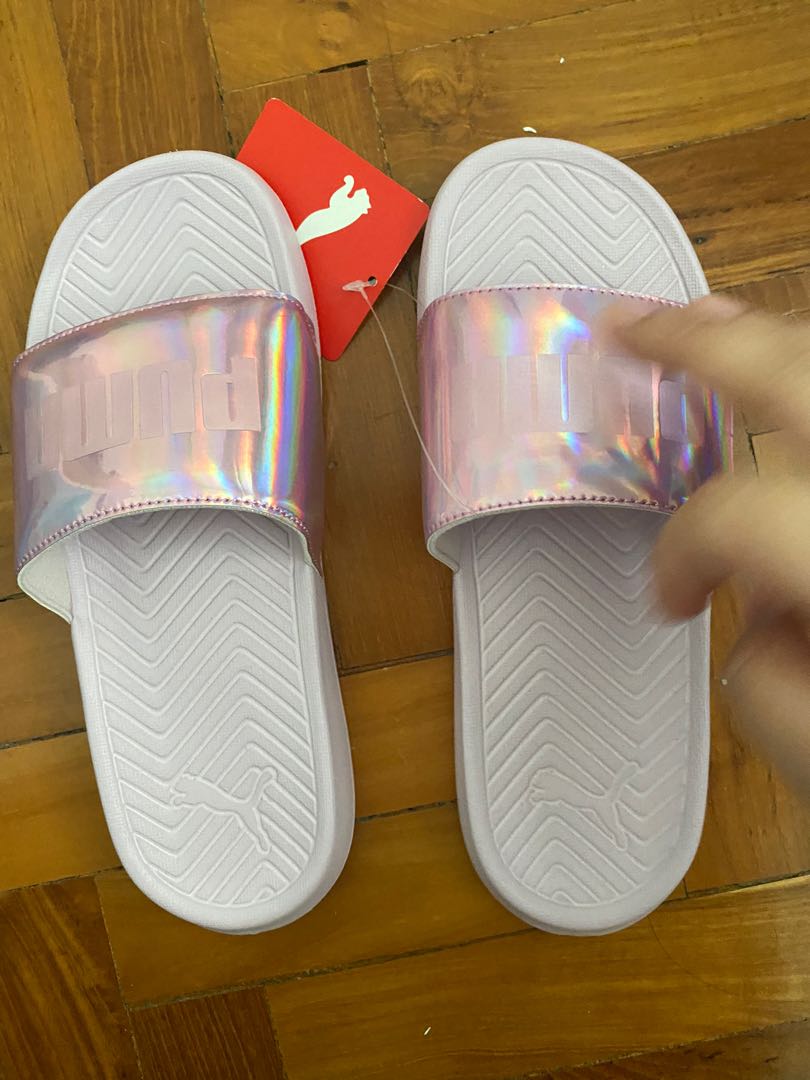 Puma purple mono slides