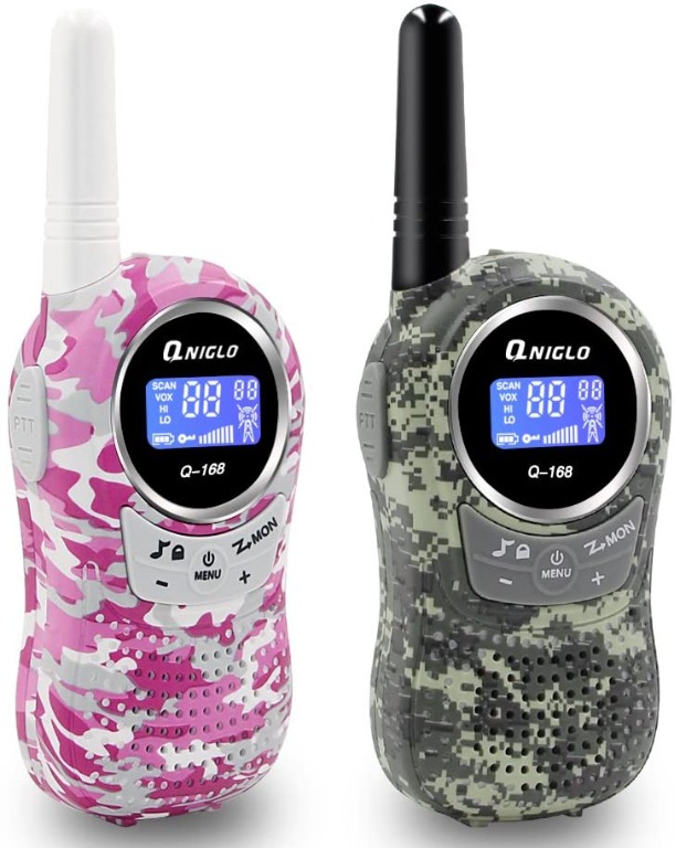 Camo Walkie Talkies for Kids Set of 2 Birthday for Children Long-Range 22 Channel Two-Way Radio Toys for Boys and Girls