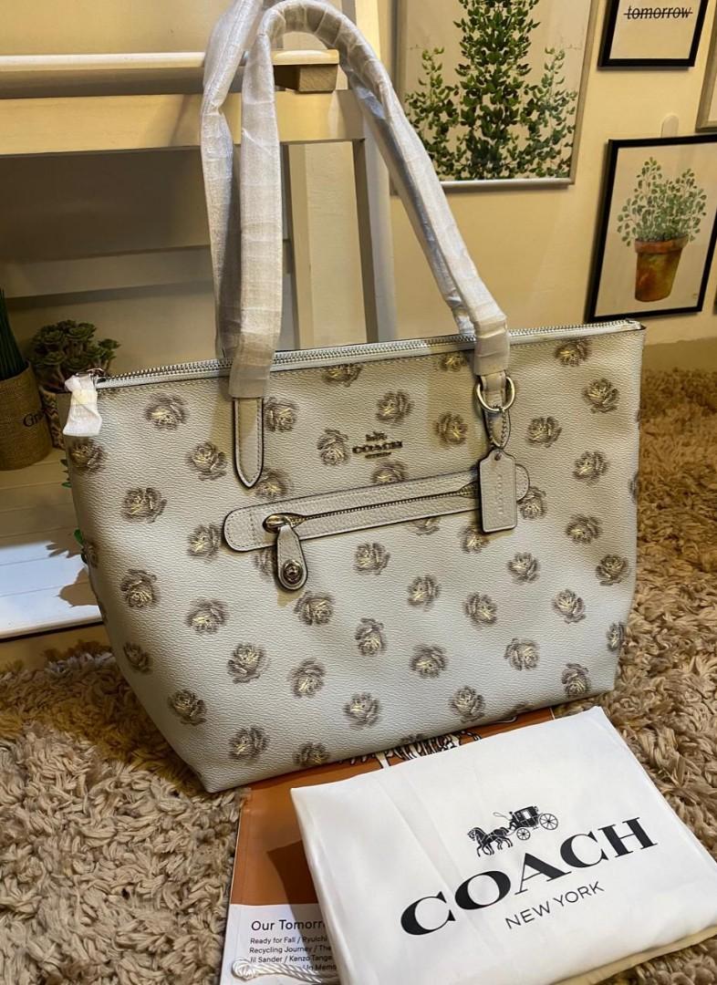 Coach rose print taylor tote clearance