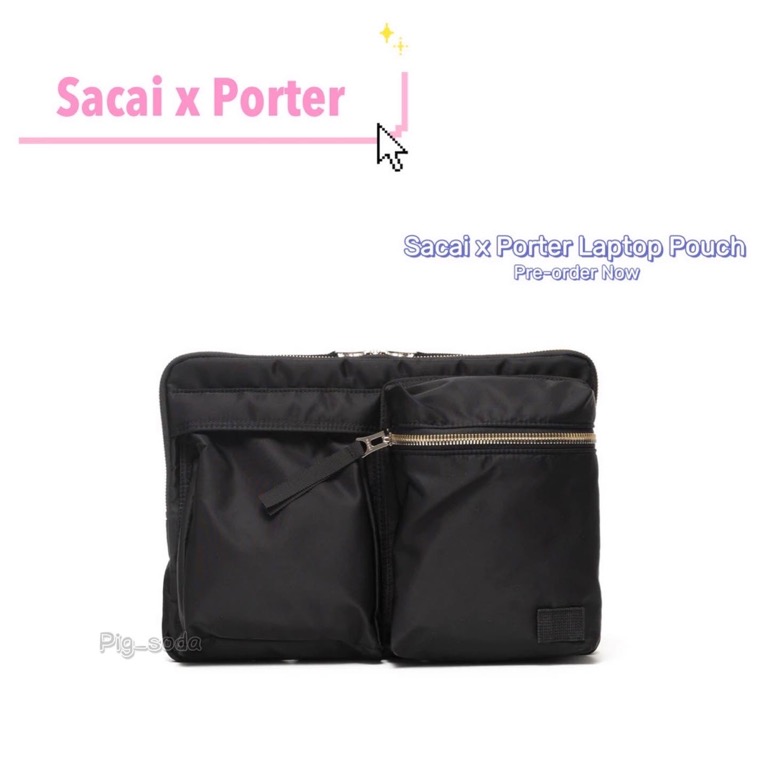 新品未使用 sacai x PORTER Laptop Pouch/BLACK