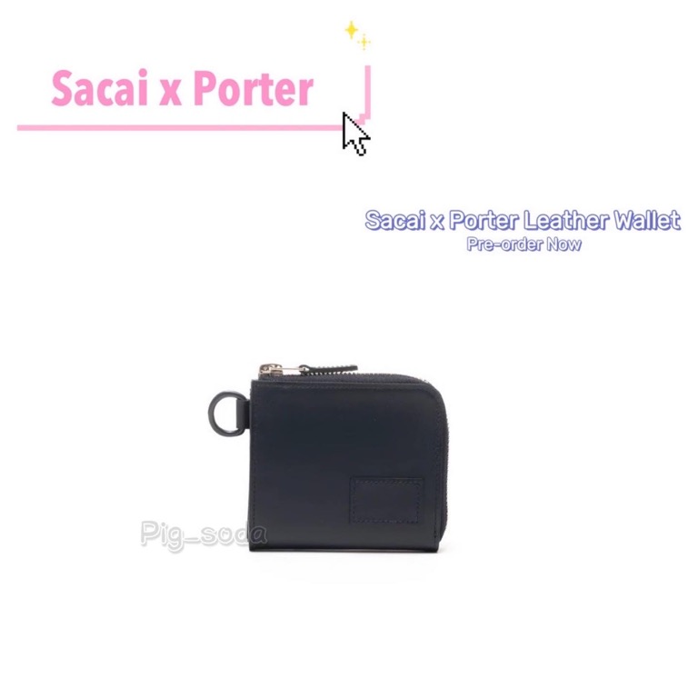 Sacai x Porter Leather Wallet, 名牌, 手袋及銀包- Carousell